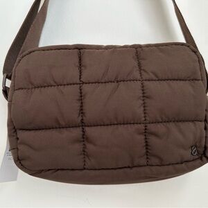 Lou & Grey Quilted Crossbody Bag in chocolate brown